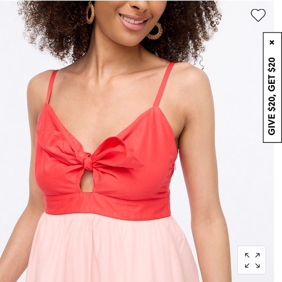 NEW J.Crew Colorblock tie-front cutout midi dress - Picture 3 of 13